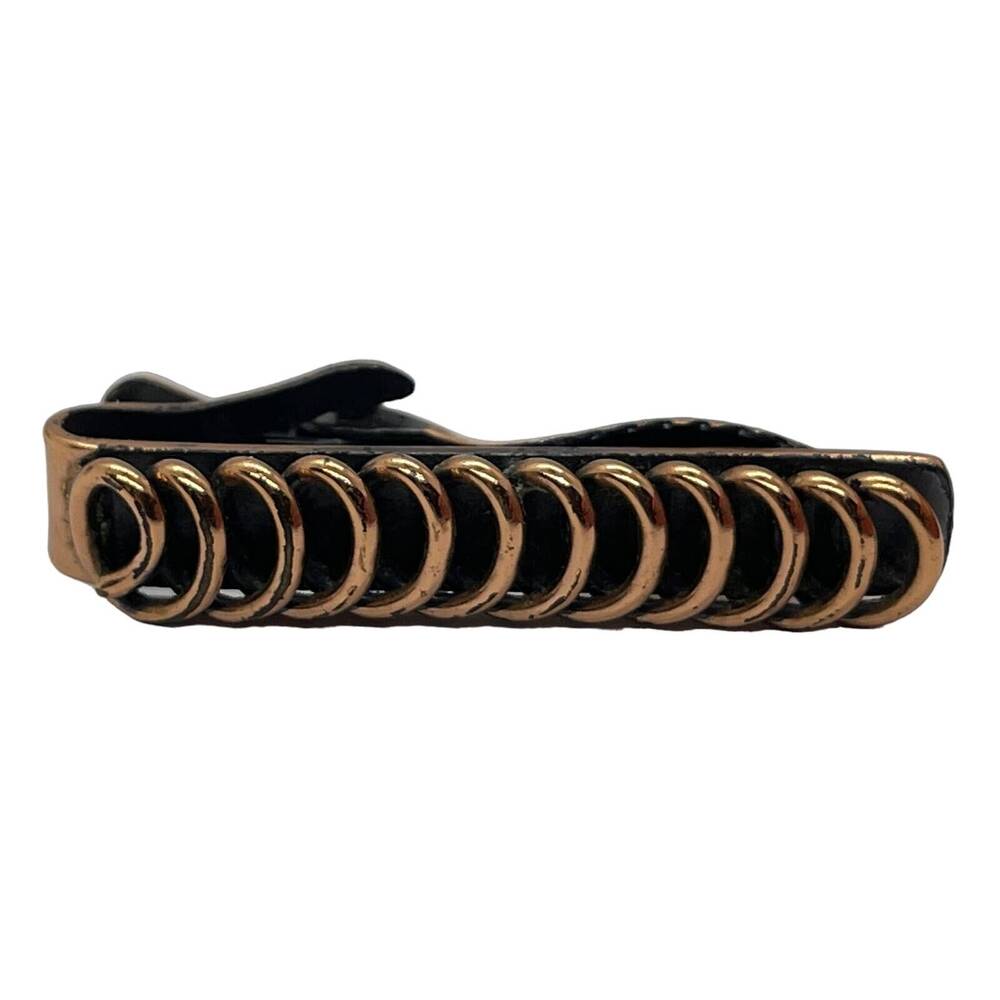 Vintage RENOIR Copper Tie Bar Signed Mid Century Modern Coil Rare